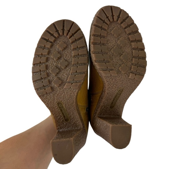 Timberland Women's Size 6 Tillston Peep Toe Leather Boots Ankle Booties Tan - Picture 13 of 16